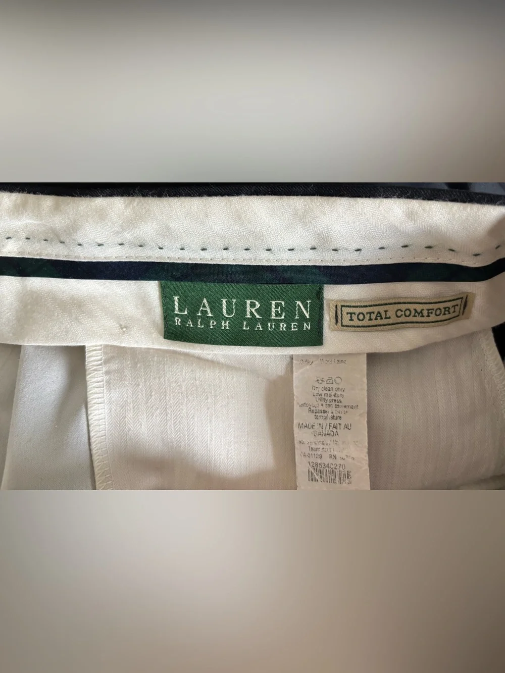 VTG Lauren Ralph Lauren Total Comfort Dress Pants Black Wool Mens 40/32 Classic